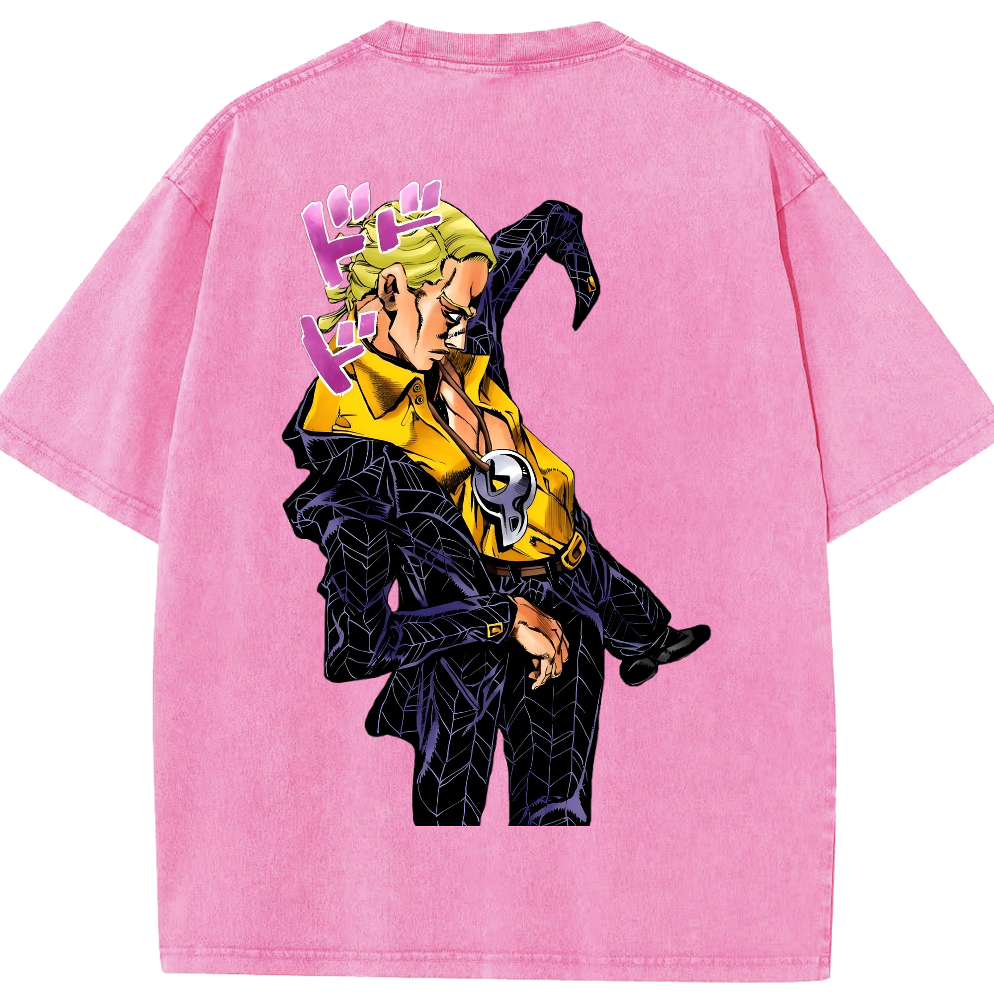 （画像用） ジョジョの奇妙な冒険 プロシュート JoJo's Bizarre Adventure Prosciutto 綿100% ヴィンテージ風 半袖Tシャツ（背面プリント）